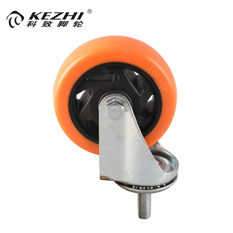 Customized Medium Duty Ball Bearing Industrial Swivel Caster Wheel Plate Type PU