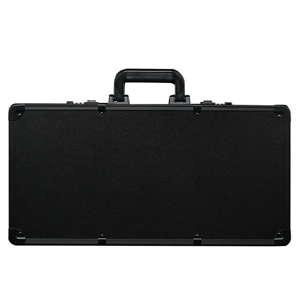 logo printed very popular black and gold aluminum barber tool kit carrying suitcase case box