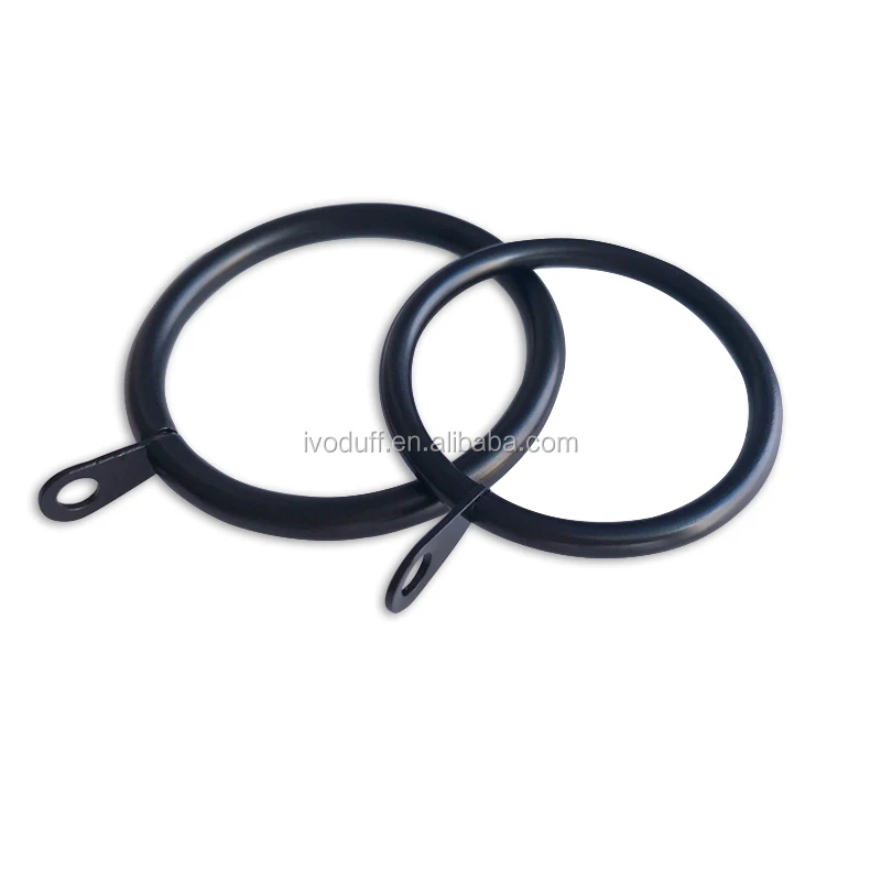 High Quality Black Metal Curtain Rings with Eyelets Curtain Hardware