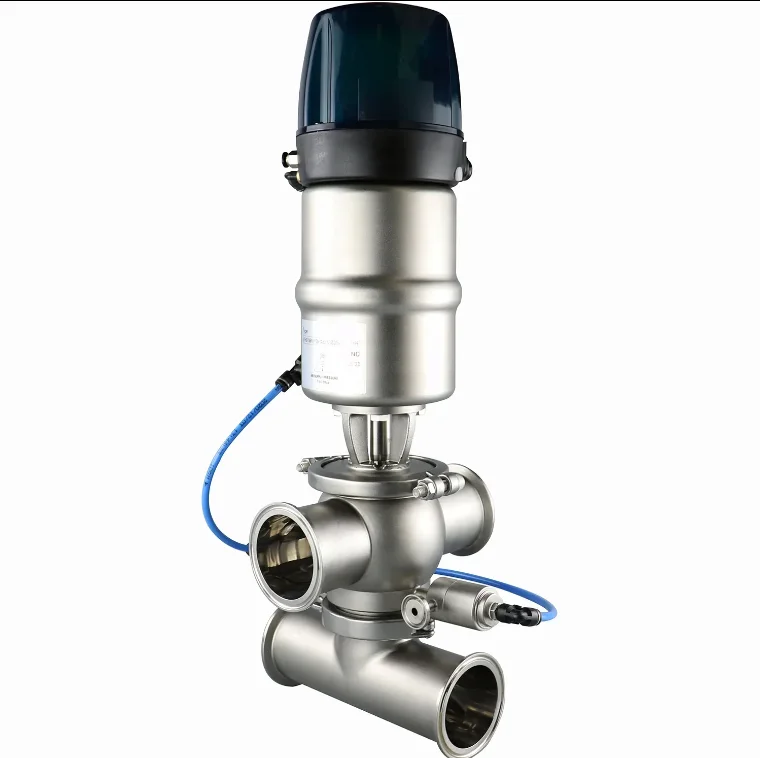 Pneumatic  Single-action Actuator Double Seat Double Seal Anti-mixing Valve with Intelligent Control Head