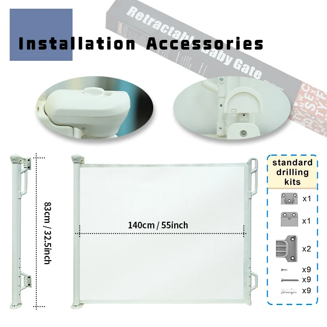 Baby Safety Gate Retractable Baby Gate Customized Retractable Stair Safety Baby Gate