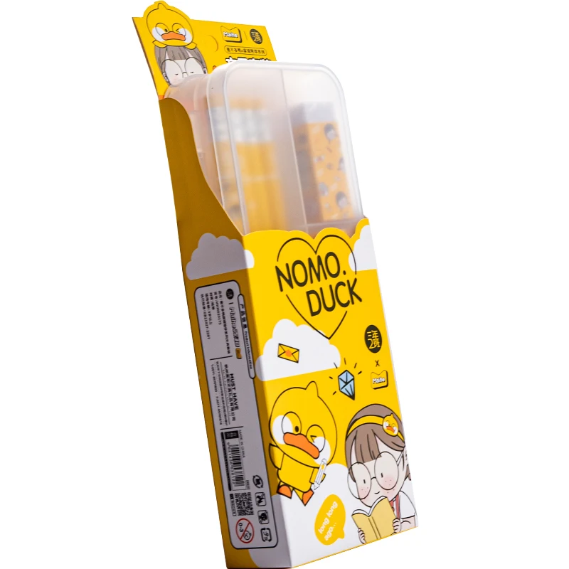 
Maihe Nomo duck Back To School Children Cute Cartoon Kids Pencil Gift School Supplies Pencil Ruler Eraser Stationery Set 