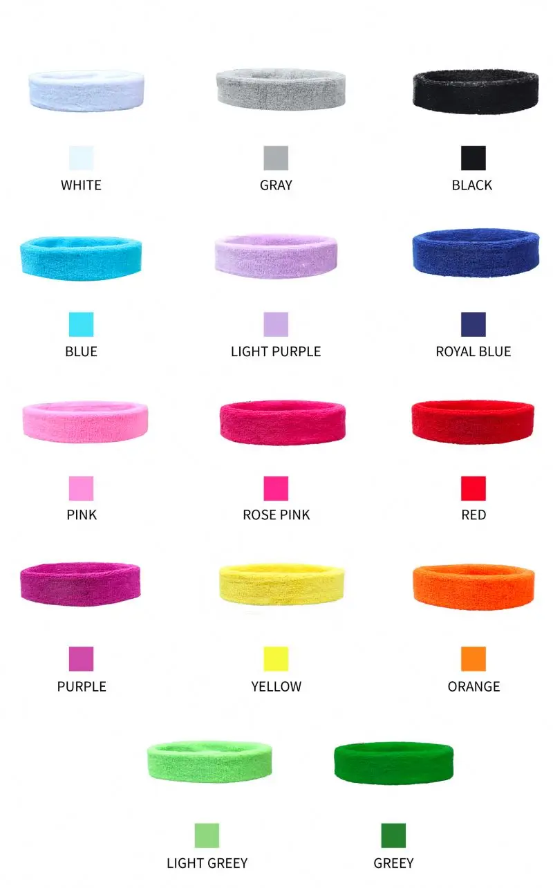 Wholesale No Minimum Manufacturer Customized Logo Headband Cheap Custom Sports Head Sweatbands