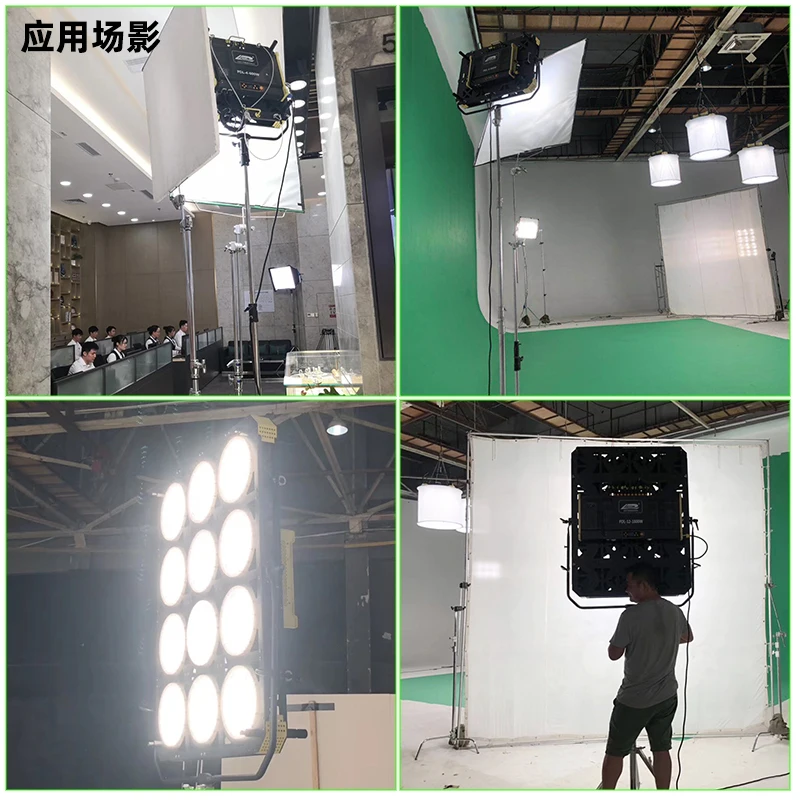 Pdl Factory Wholesale 12 Heads Led Bi-Color Square Black Frame White Face Theater Tv Studio Cinema Light Lights Lighting
