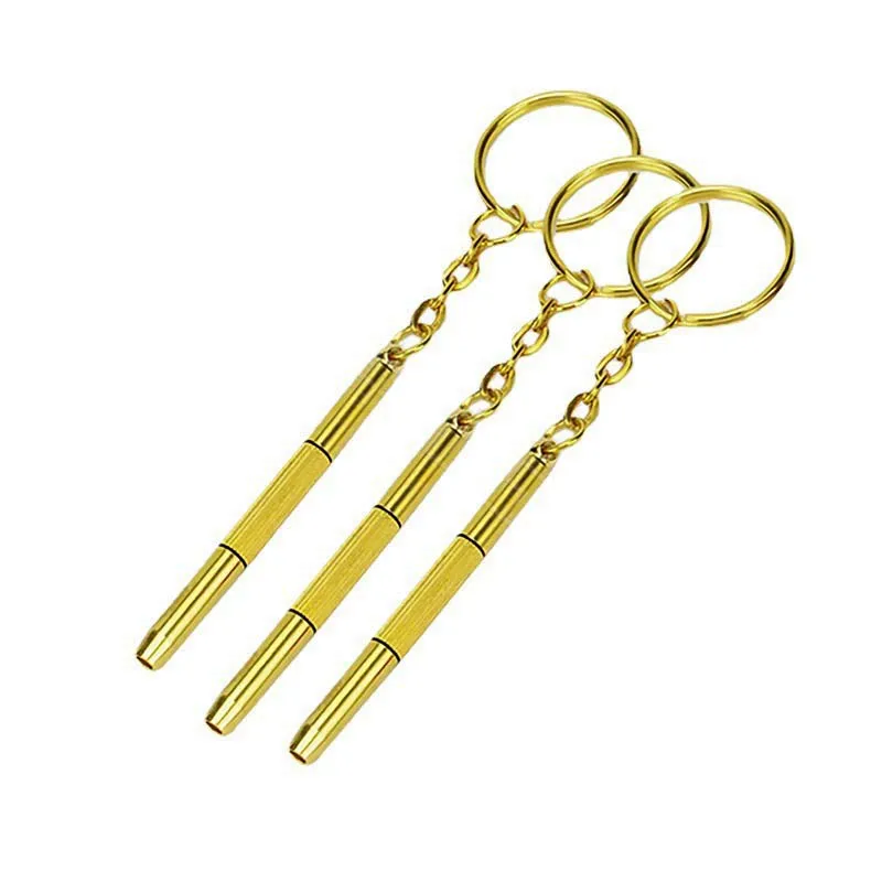 Portable 3 In 1 Mini Phillips Eyeglass Screwdriver Cutter Head Steel Glasses Screwdriver Set With Keychain