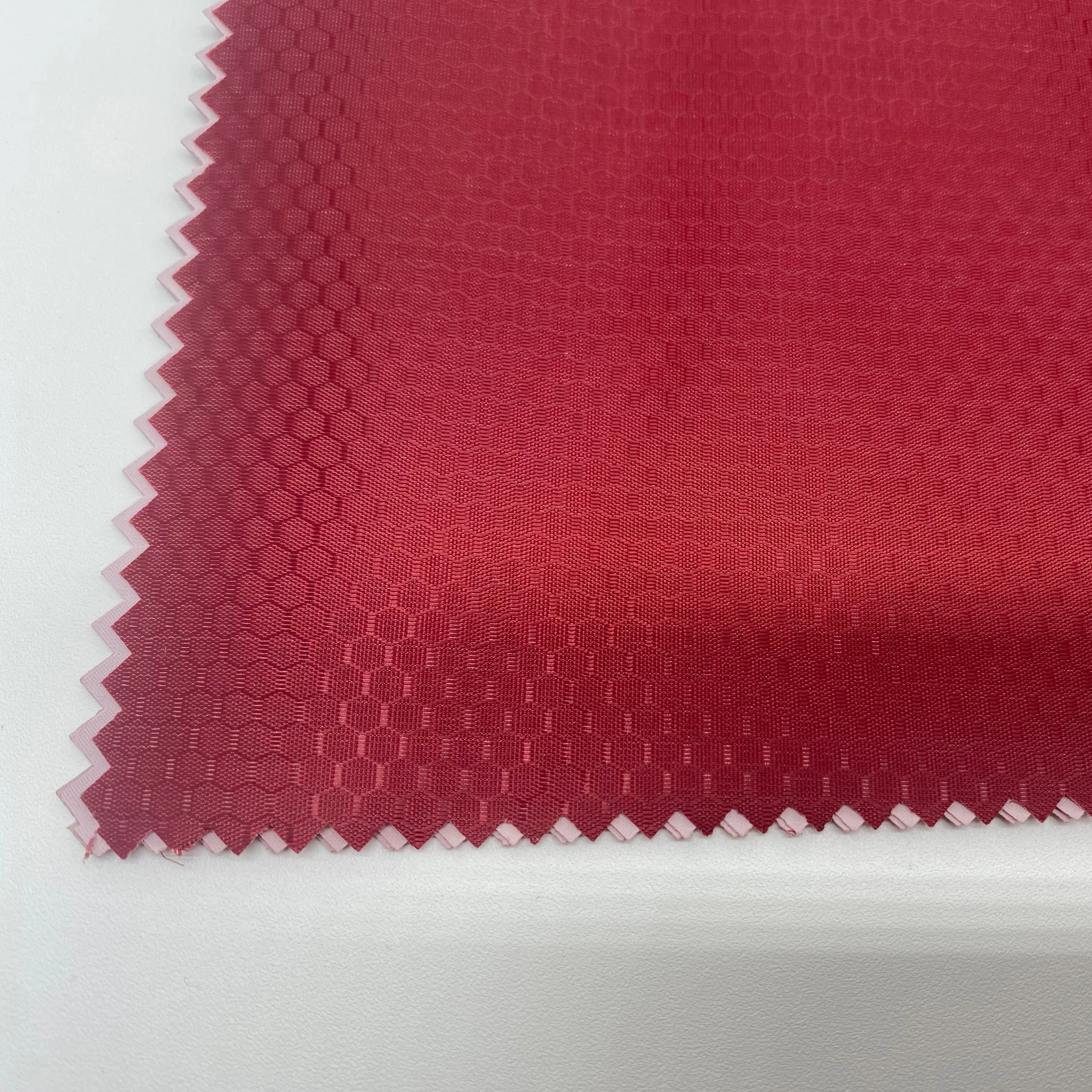 210T Red PU Coating Taffeta Solid Dyed with 12000mm WR  Fabric for Poncho/Rainwear/Raincoat