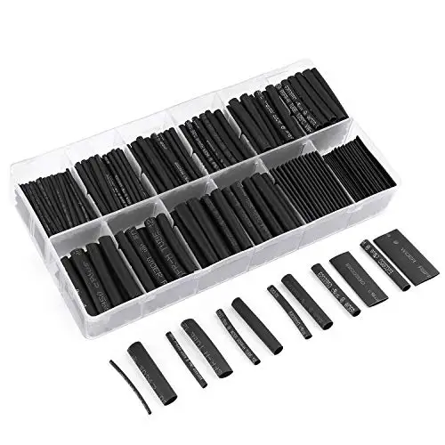 Wholesale Black Assorted Heat Shrink Tubing Sleeving 150pcs 2:1 Insulated Polyolefin Wrap Wire Cable Shrinkable Tube