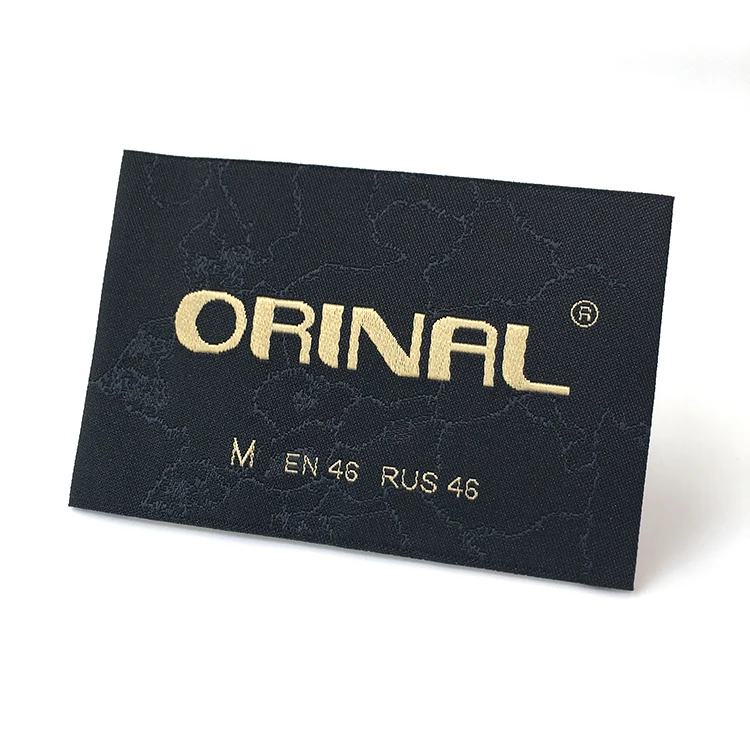 Custom Logo 100% Polyester Premium Yarn Art Design Sawing Fabric Woven Main Neck Label