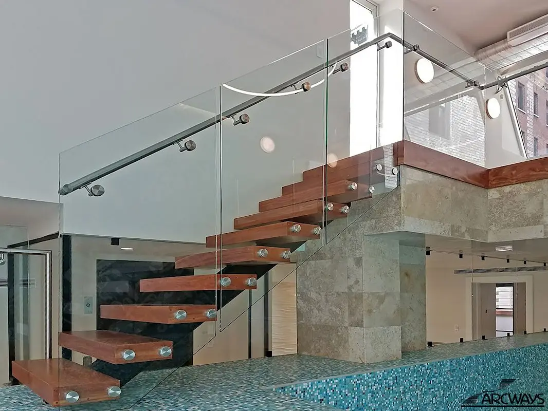 Aluminum telescopic ladder stairs stair light step glass railing prices