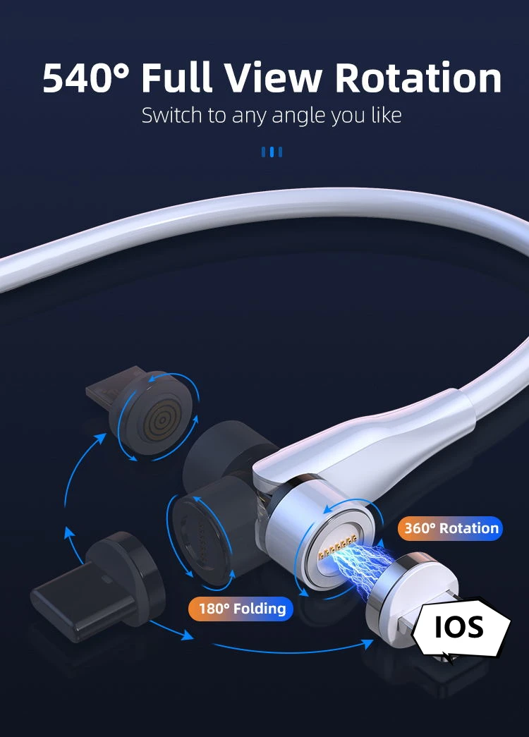 Зарядный кабель USB 540 для мобильного телефона вращающийся на 3 0