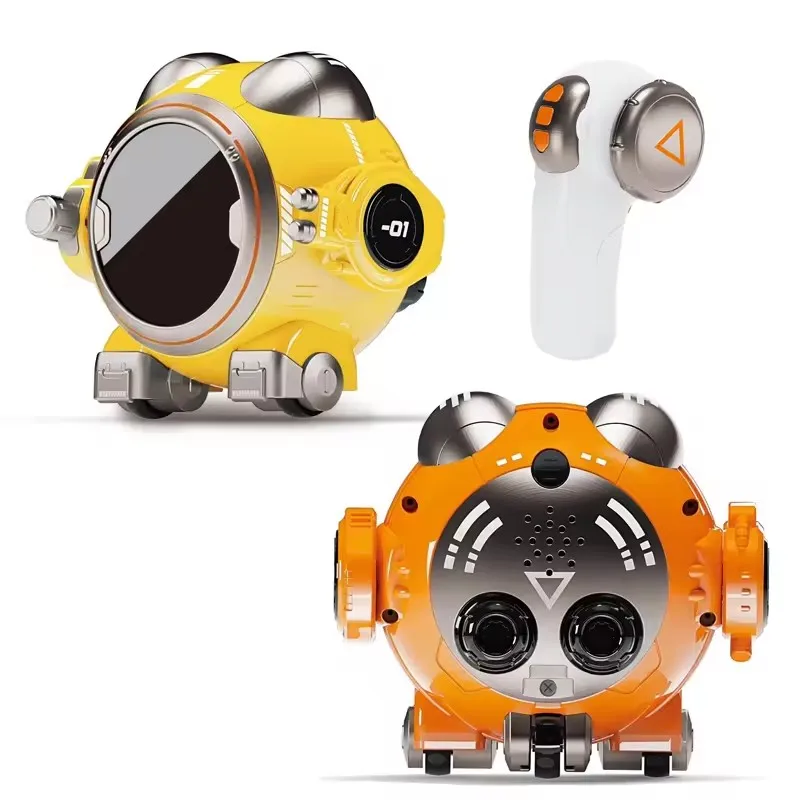 New intelligent remote control orange combat AT robot gesture touch sensing infrared dancing robot interactive toy for children