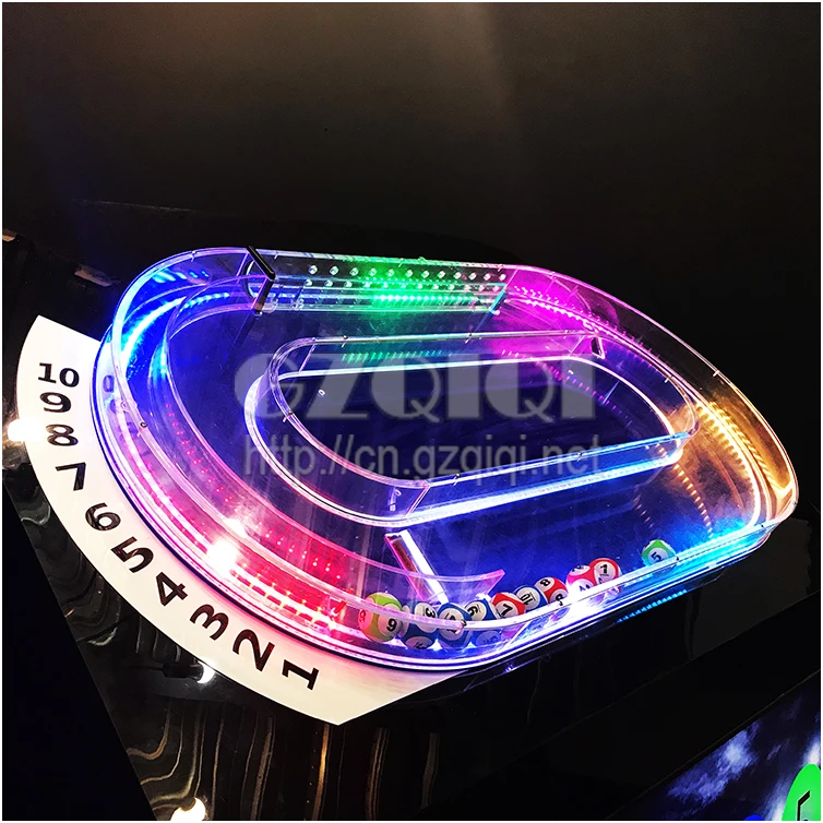 Lotto Machine with Unique race theme that randomly orders up to 10 balls