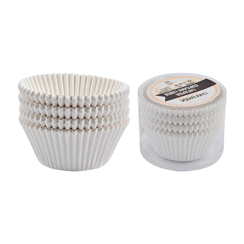 Недорогая белая 1 # смазочная мини-чашка для торта, бумажные подкладки для кексов