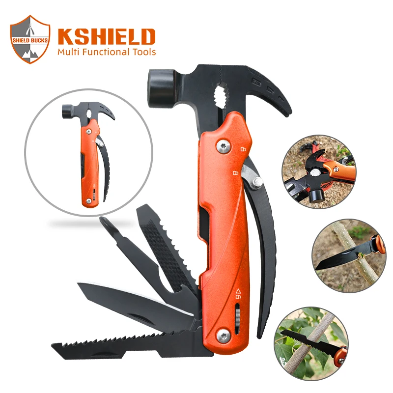 Outdoor portable multi-tool multi-purpose hammer hunting survival small hammer multitool