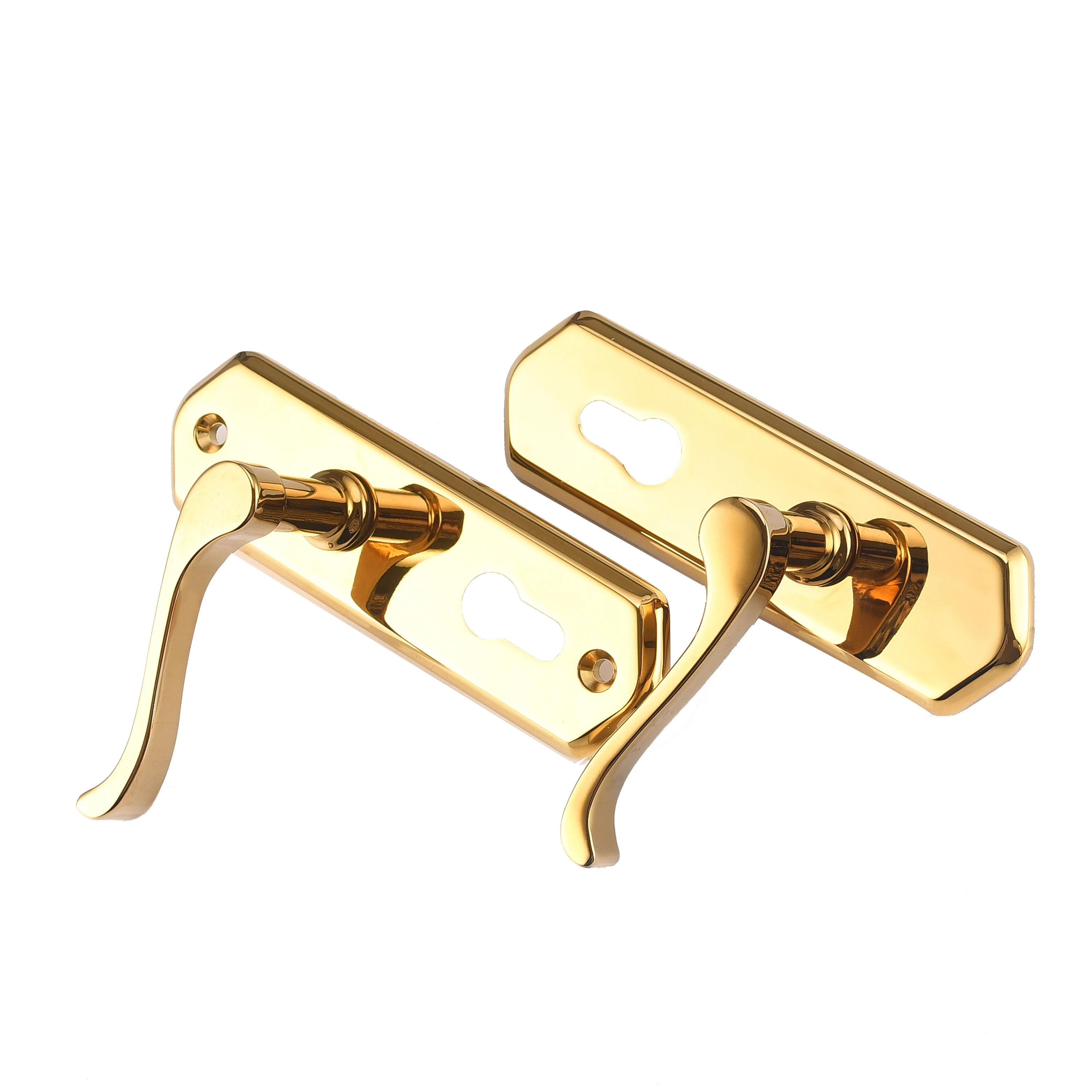 
Zinc Alloy Wooden Luxury Mortise Gold Door Handles Lock With Locks 