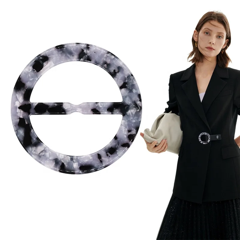 Garment accessories colored plastic round green ring buckle resin acetate acrylic tortoiseshell buckle for clothing shoes coat