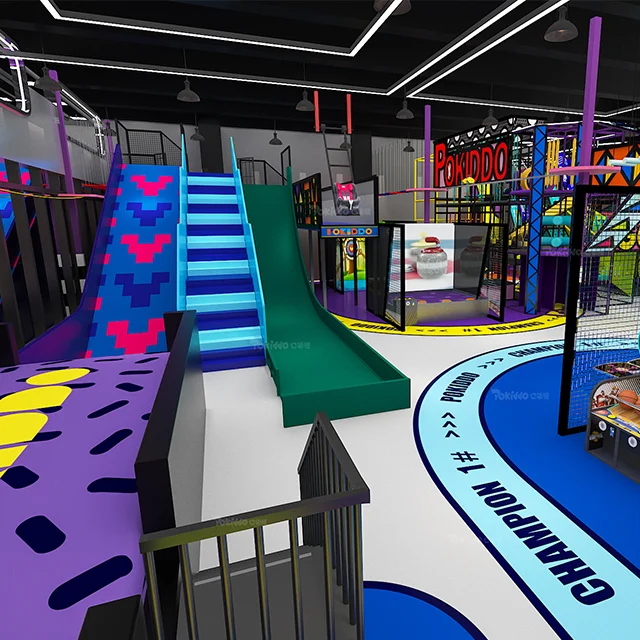 Franchise Indoor Trampolines Parks Big Slides Foam Pit Playground
