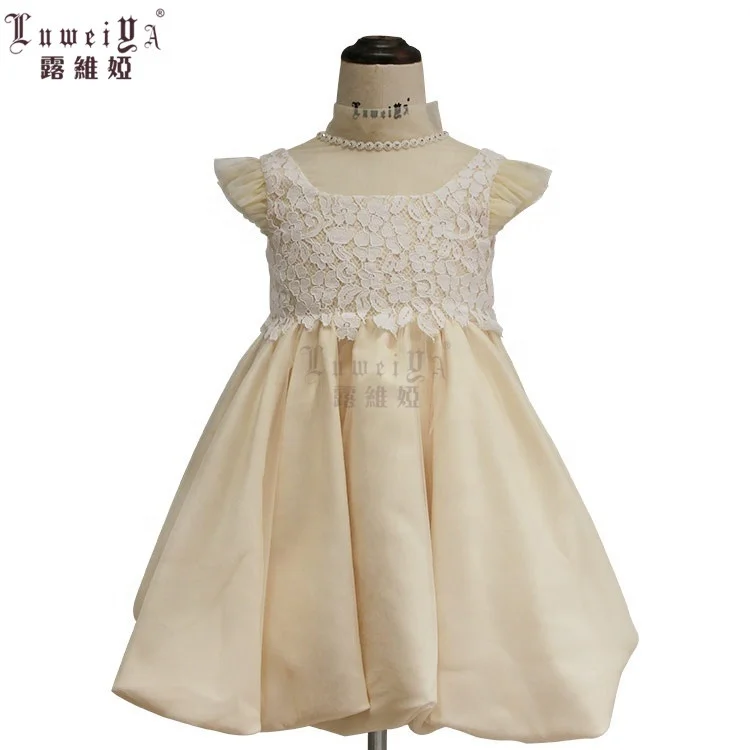 LUWEIYA 3-8 years old Fancy lace Sleeveless Baby Casual Frock Designs Kids Seersucker Bridal Flower Dress Wedding Kids