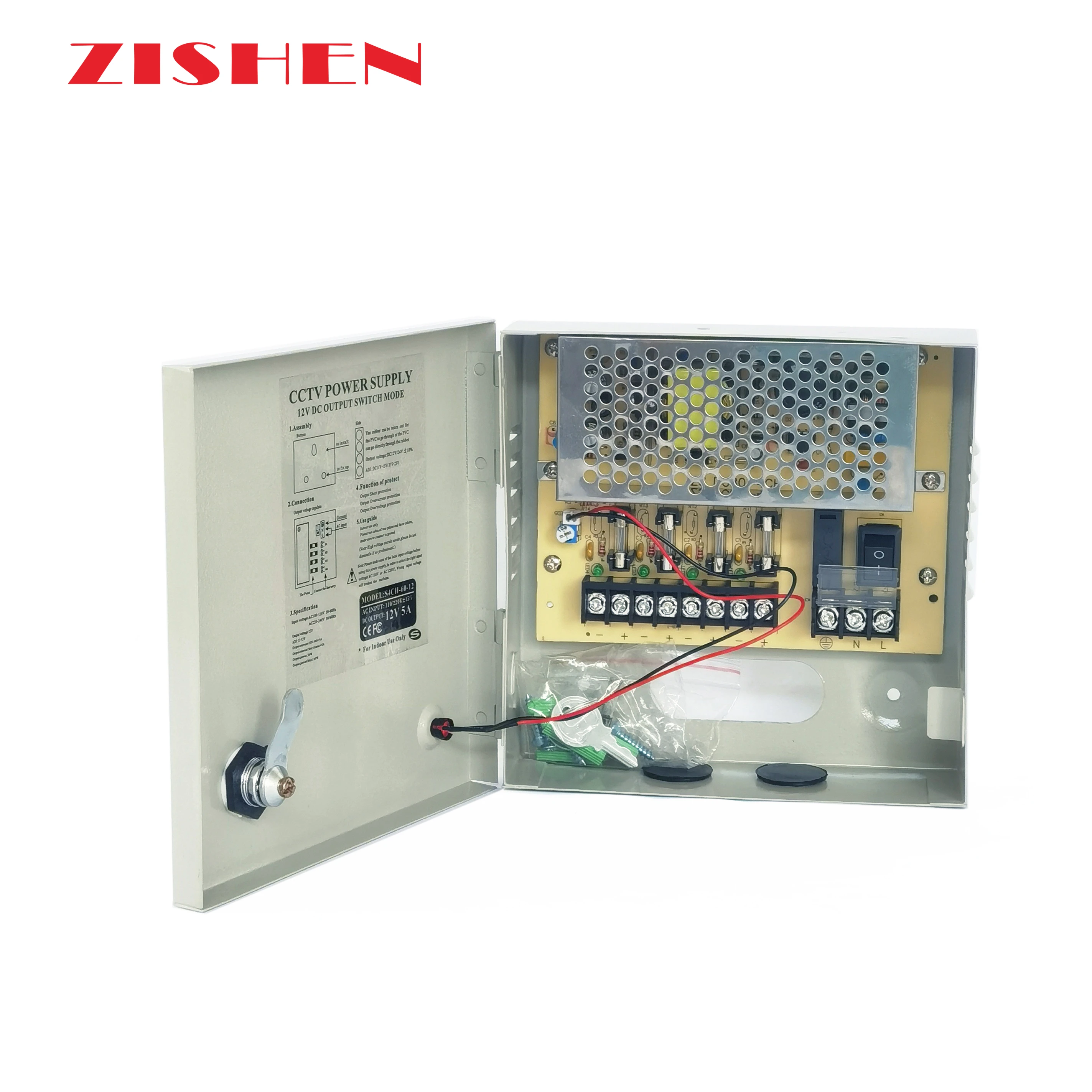 Блок питания для камеры видеонаблюдения, 12 В, 5 А, 60 Вт, 4 канала