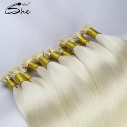 Wholesale 2022 New arrival European Virgin Human Hair Double Drawn Cuticle Aligned I V U Flat Tip Hair extensions ISHE