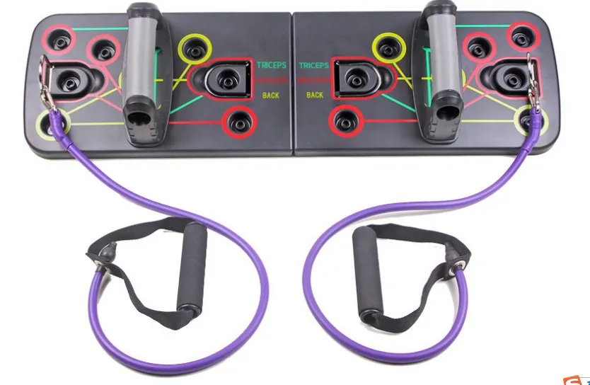 Complete Pushup Board Training Detachable Push Up Board with Elastic Tube Band