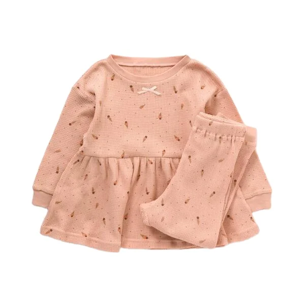 wholesale OEM girls knitted skirt suit spring autumn fashion cotton leggings and tops sets for children girls clothing sets