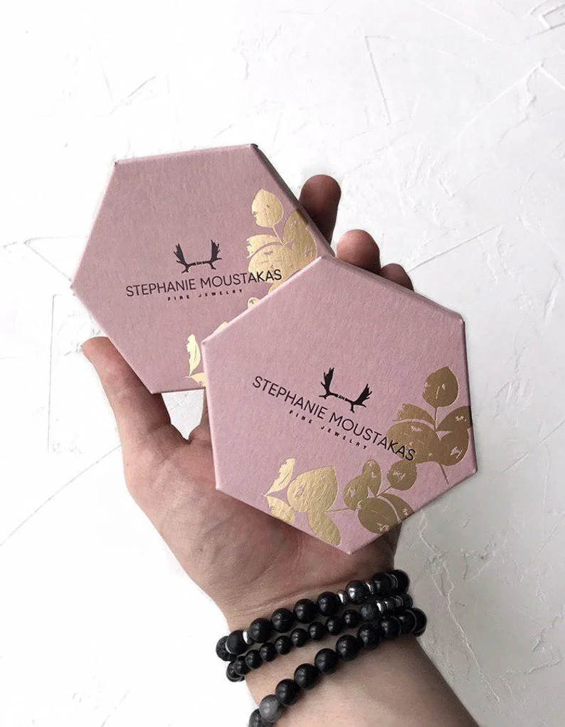 
Luxury Custom Design Necklace Earing Portable Black Jewelry Box Packaging 