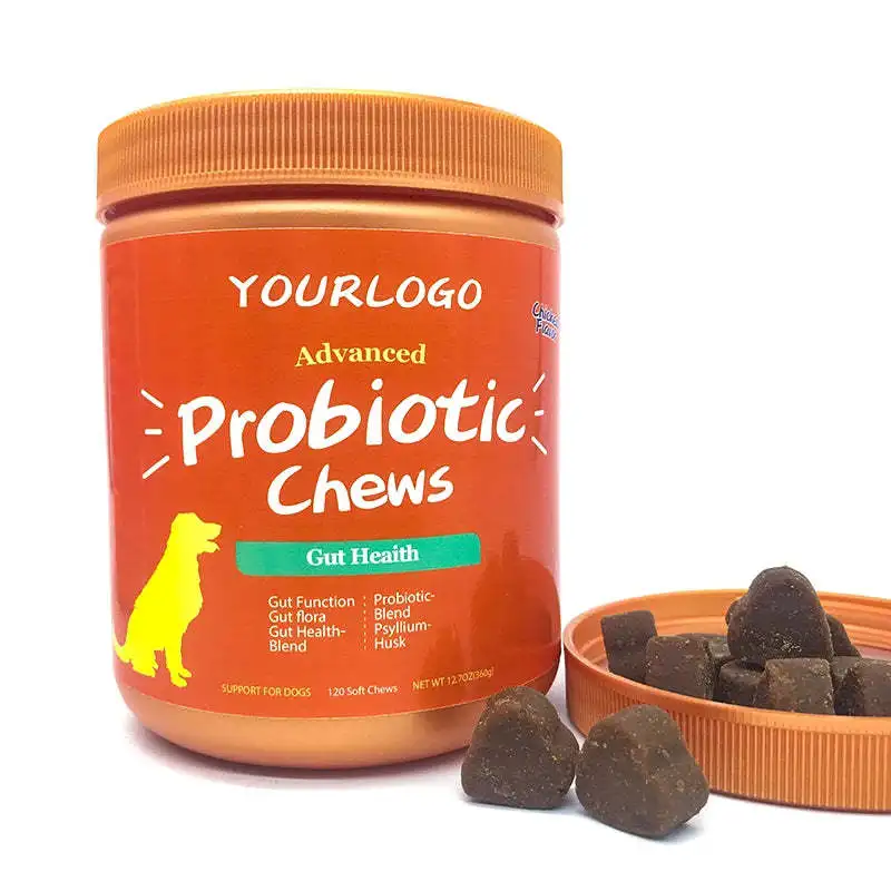 OEM/ODM Natural Probiotic Soft Chews Pet Food And Supplement Dog Treats Snacks Suppliers For Pet Gut Health