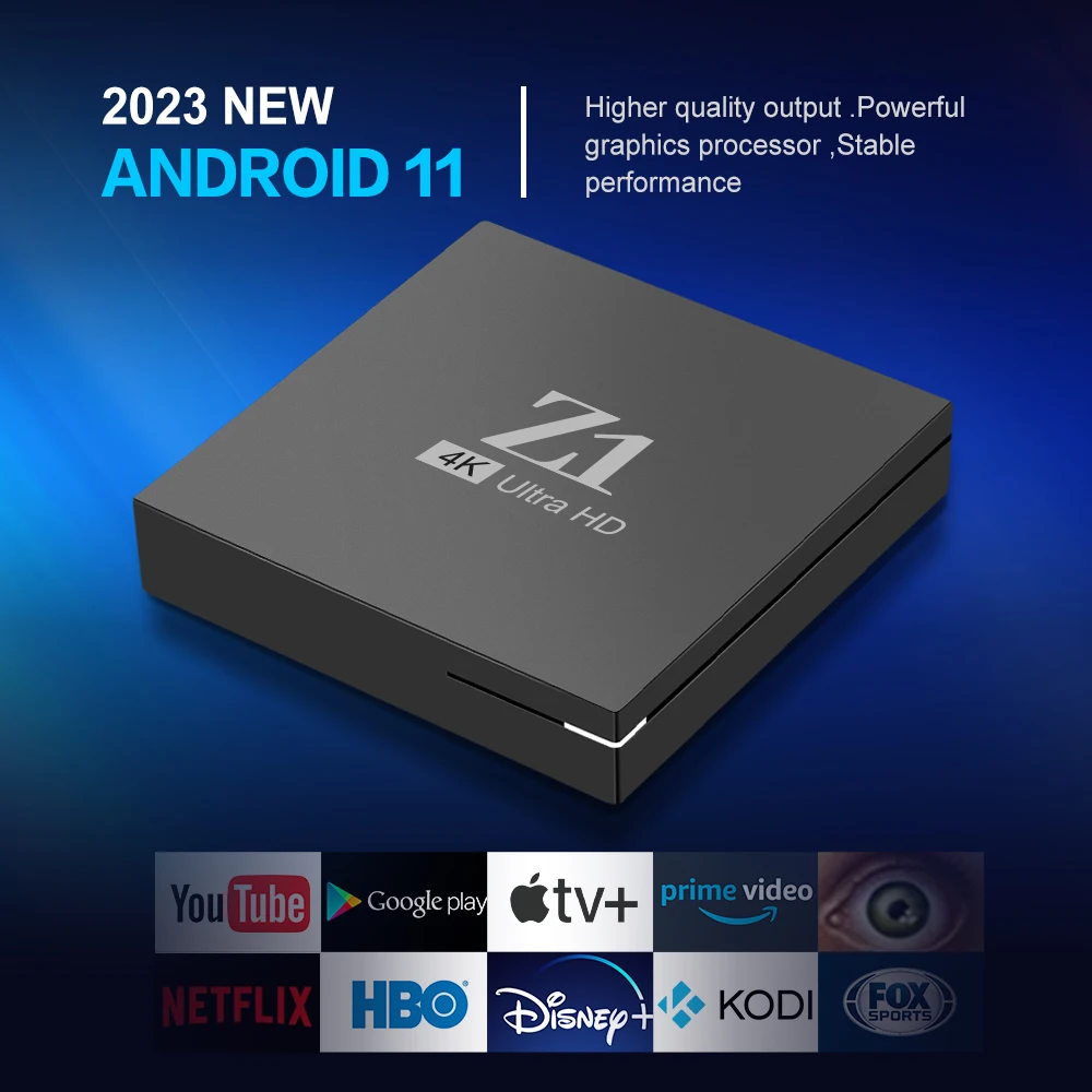 2024 High Quality Z1 Allwinner H313 Android 10 4k 2G 16G 2.4G / 5G Wifi Voice Remote 4K Smart ATV Android TV Box