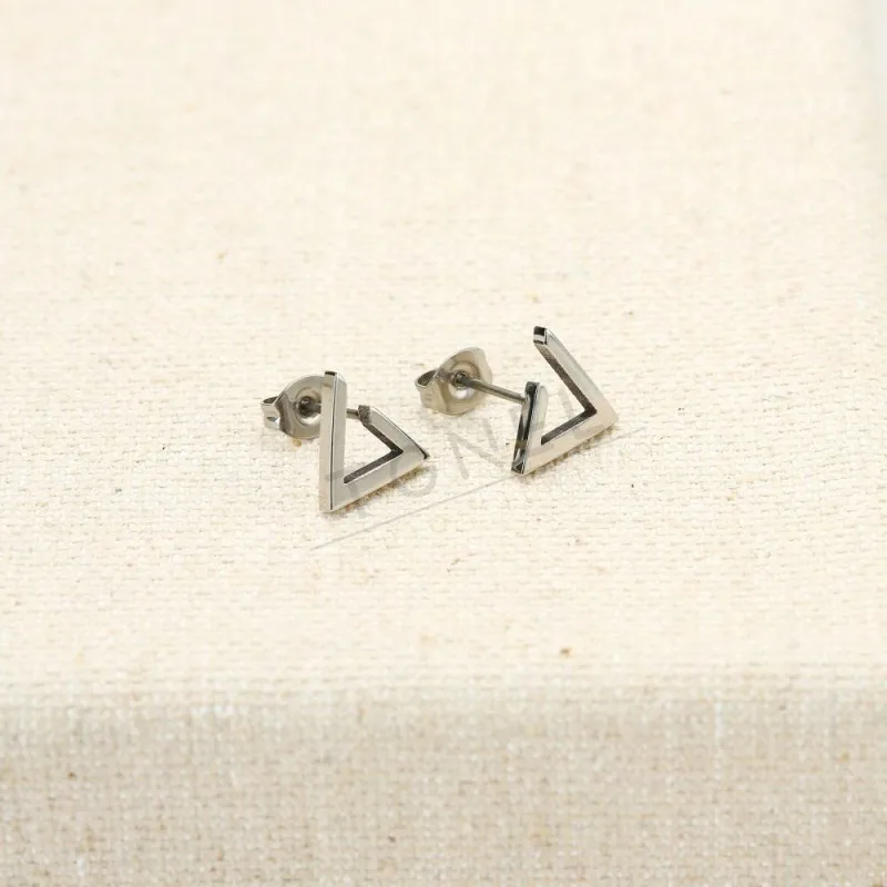 Nickel free Hollow Stud Earring with Triangle Shape  Pure Titanium Post Earrings for Women Body Jewelry