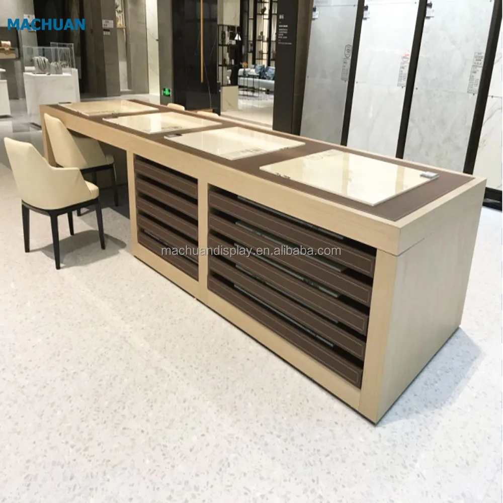 MACHUAN high quality granite stone display stand for store showroom