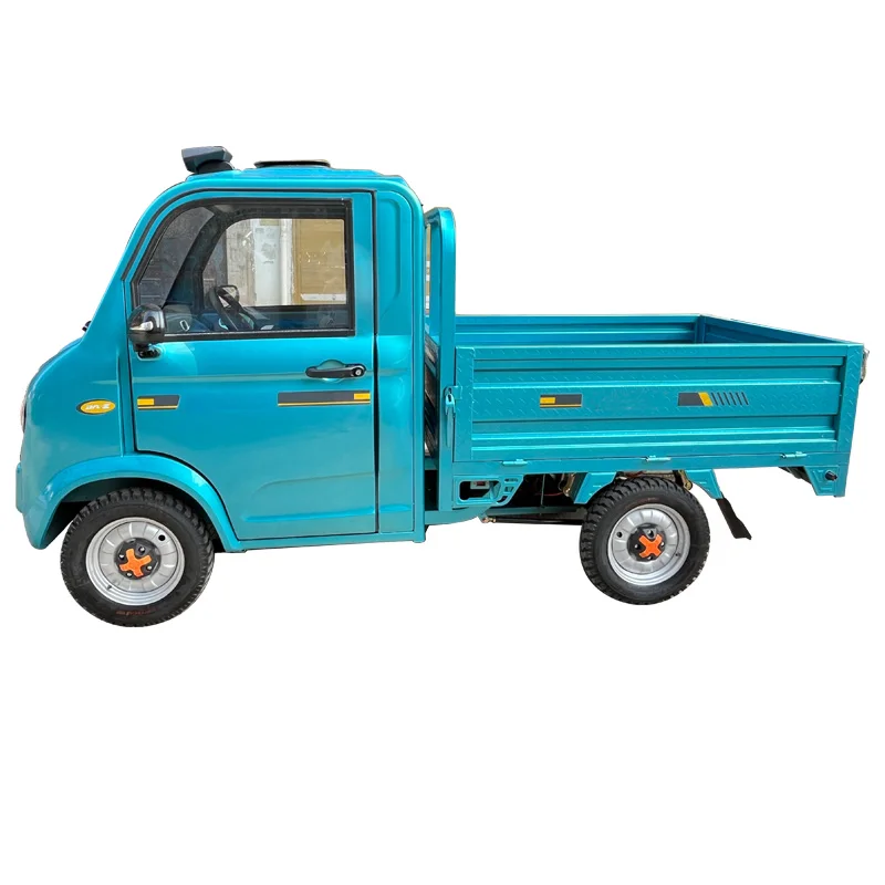 Electric 3-Wheel Pickup Mini Truck Four-Wheel Motorized Cargo And Passenger Vehicle With 60V Voltage Closed Body Type