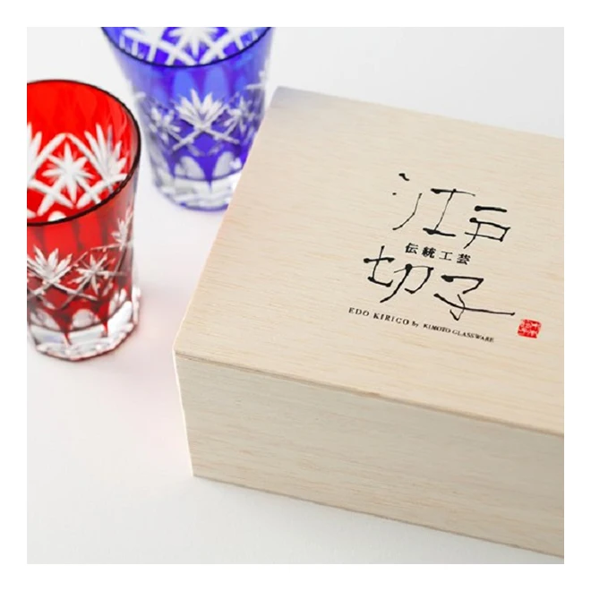 KIMOTO GLASS TOKYO hand made Japanese wine packaging glass tumblers