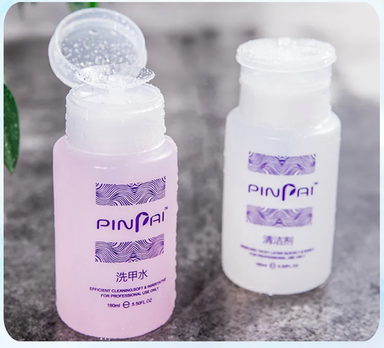 Hot Sale 160mL Fruity Flavour Press Style  Cleaning Water Nail Polish Remover Nail Washing Water