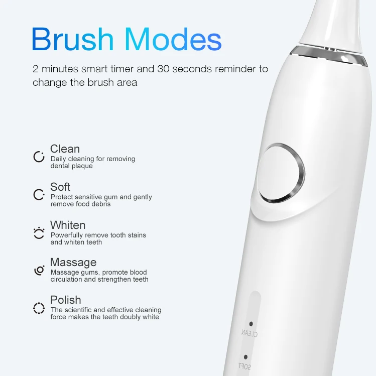 T2425 Adult High Quality Electronic Toothbrush Manufacturing Factory Price Rechargeable Sonic Electric Toothbrushes Electric