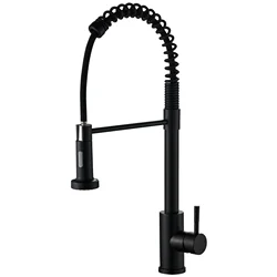 Matte Black Wave Sensor Touchless One-Handle High Arc Spring Pre-Rinse Pulldown Kitchen Faucet with Sprayer Kitchen Sink Faucet