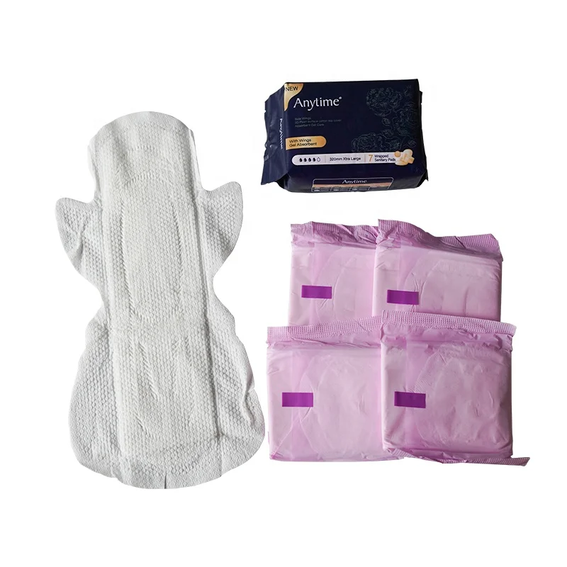 Anytime Super Absorption Best Quality 320Mm 8.5g Night Women Feminine Sanitary Napkin Long Pads Soft Cotton Pads