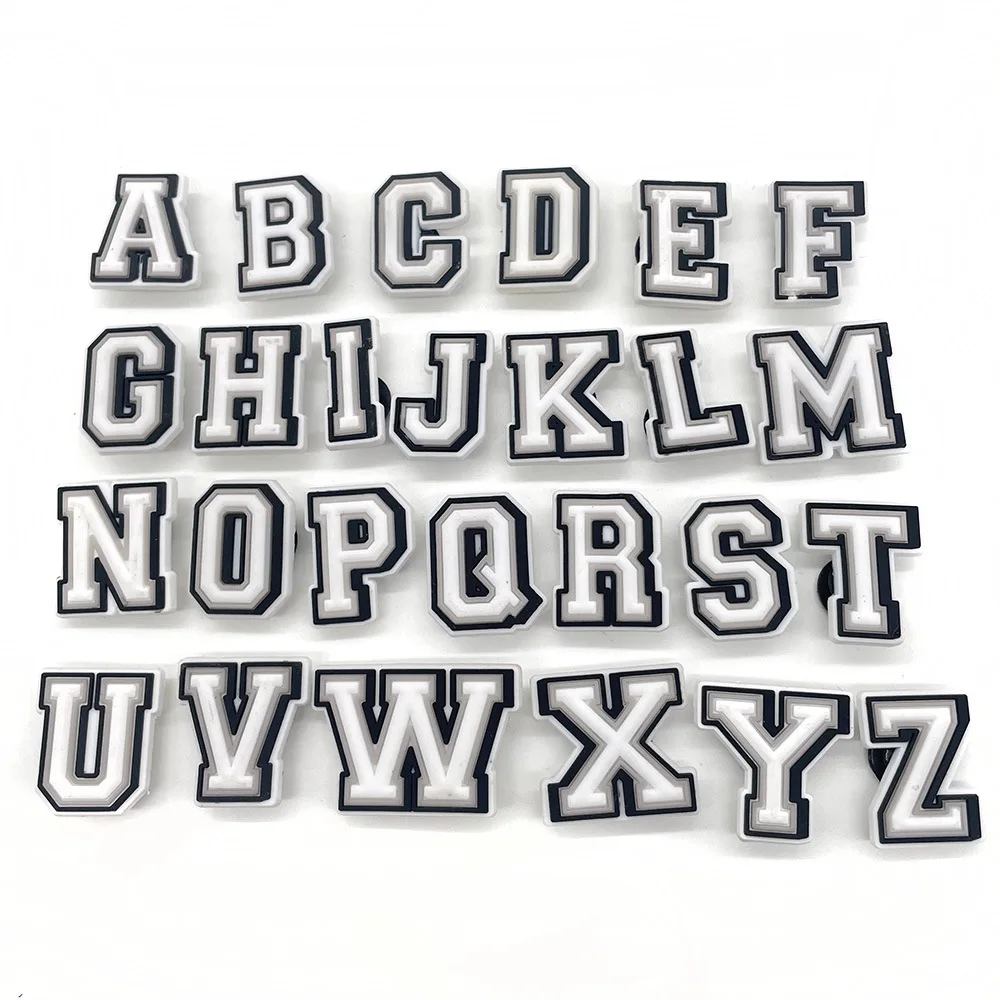 Wholesale PVC soft glue letter clogs shoes charm shoes accessories beach shoes accessories