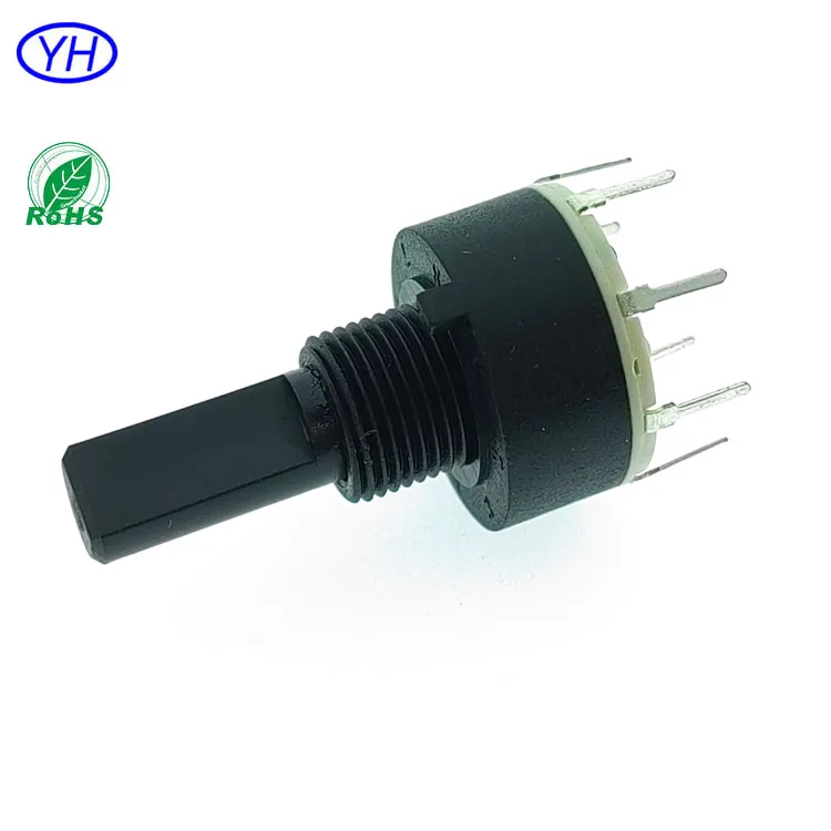Free samples Factory 16mm Band Rotary Switch 2 3 4 5 6 7 8 poles Multiple Positions Square Rotary Switch for Blender Lamp Audio