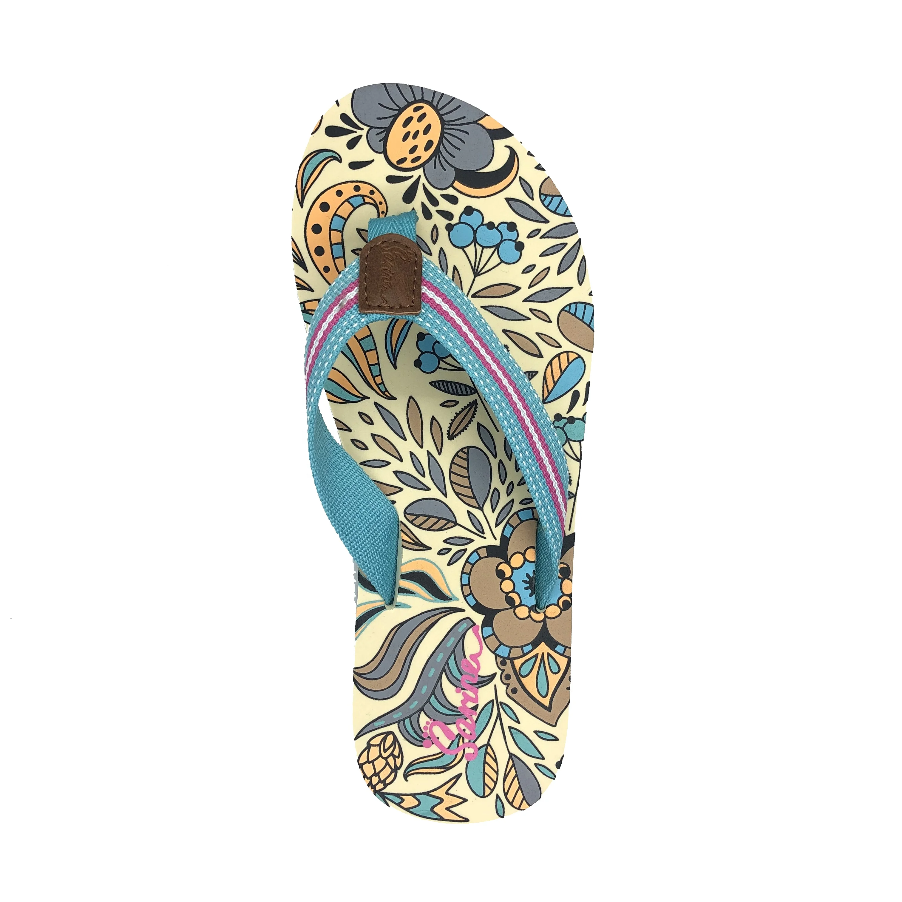 Manufacturers custom lady slipper tropical tree printing hawaii style women slippers summer new fashion flip flops