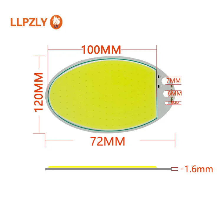 12V 50W 5000LM LED COB Chip Light Lamp Car Light Source 120X36mm 12v round cob led