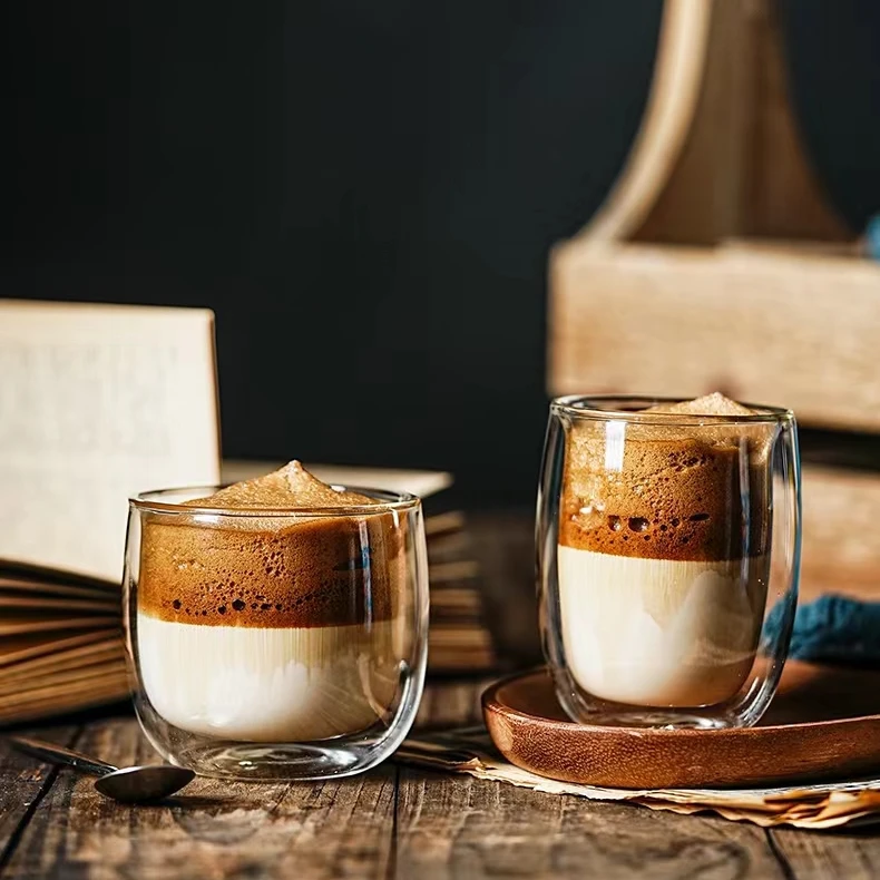 hot-selling transparent double wall borosilicate glass coffee cup