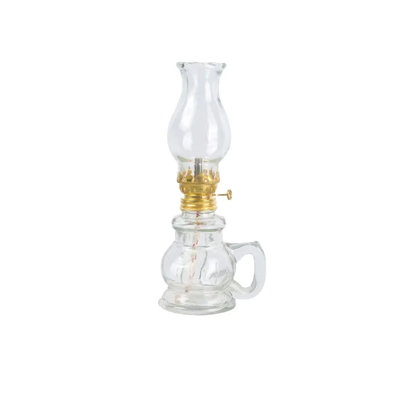 Retro Luxury Glass Kerosene Lamp Sturdy Metal Temple Oil Lamp Stylish Centerpiece for Home Decoration for Easter