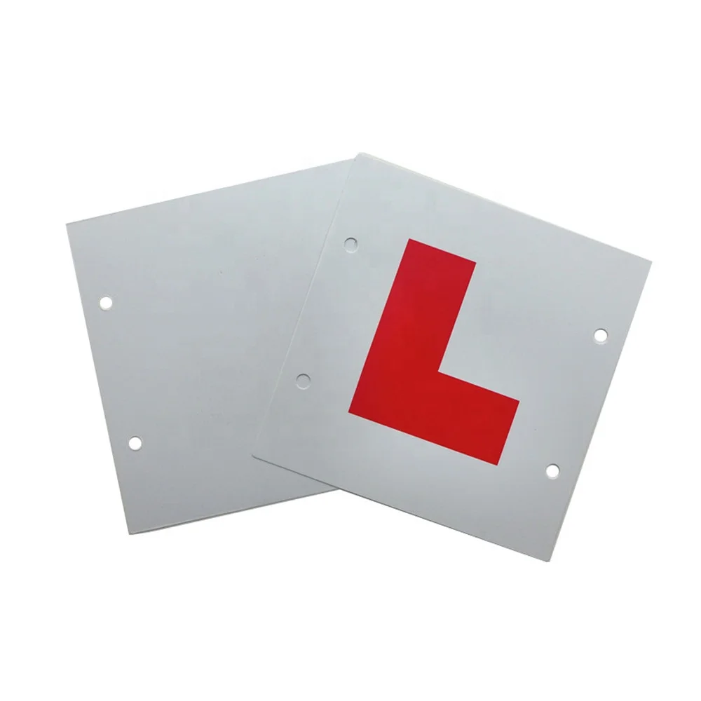 PVC Motorcycle New Learner Driver L Plates Plastic Road Safety Warning Sign Car Sticker