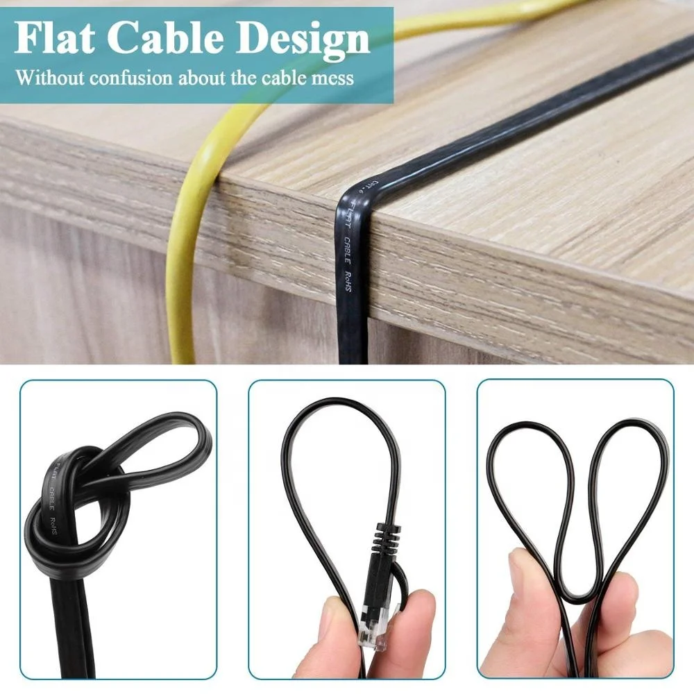 Vnew amazons best sellers high speed UTP CAT6 Flat Ethernet Cable RJ45 Patch Cord for Computer network cable