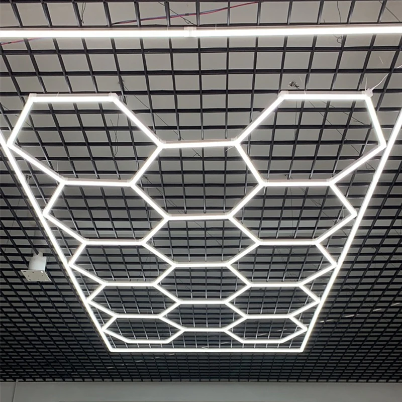 Factory wholesale Easy Assembly Commercial Hexagon Light For Shop Use car wash station light