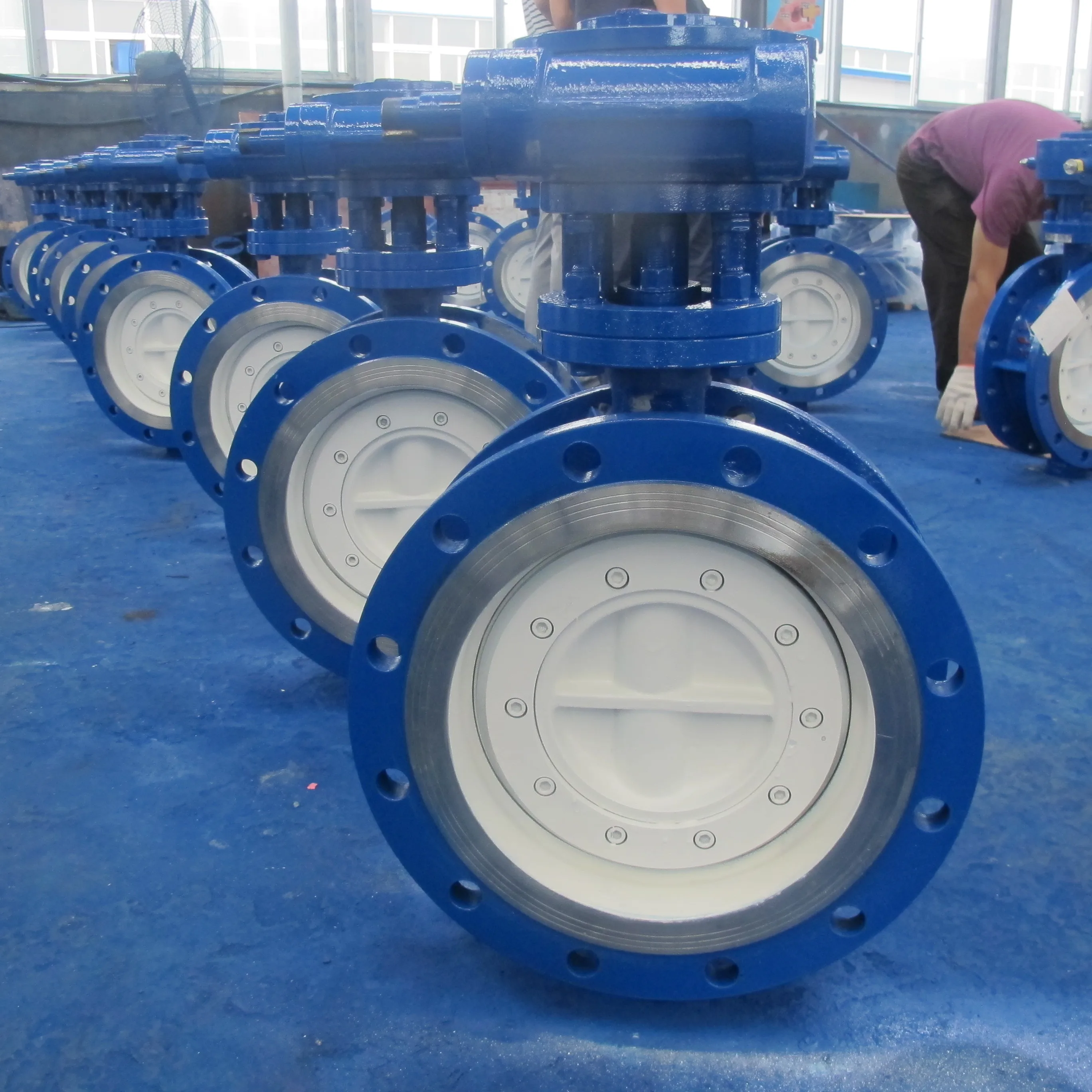 Double Flange Triple Eccentric Worm Gear Butterfly Valve