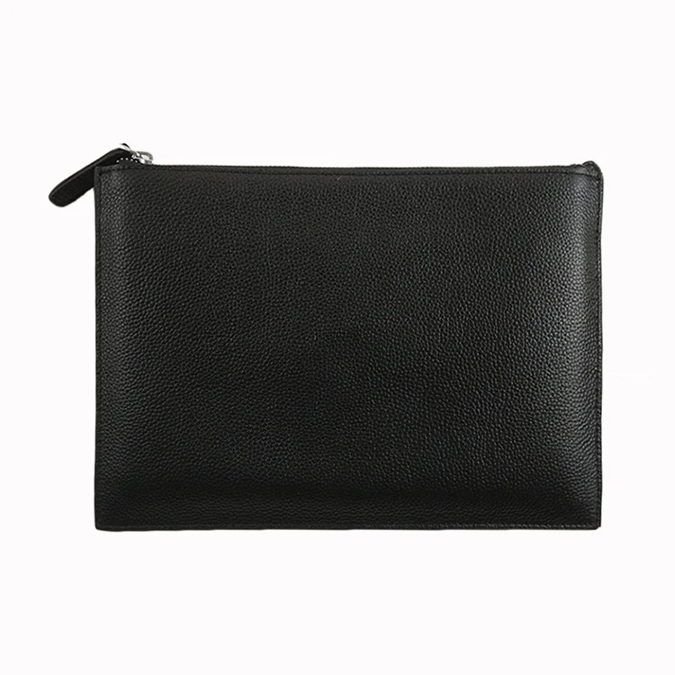 Factory wholesale pu leather zip handbag clutch bag for men business