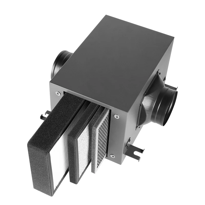 Custom Made PM2.5 Duct Air Purifying Box Various 100mm Hvac Air Duct Filter Metal Box