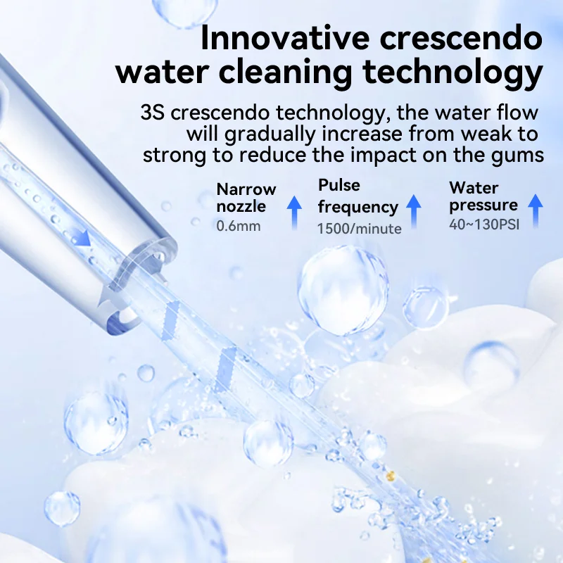 C6 Portable Visual Oral Irrigator Care Smart Powerful Detachable Dental Floss Water Flosser 5 Nozzles 350ml USB